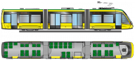 Новый трехсекционный трамвай «Электрон»